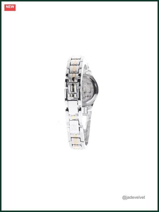 Women\'s Two-Tone Bracelet Watch Japanese Quartz Mineral Crystal Dress Watch